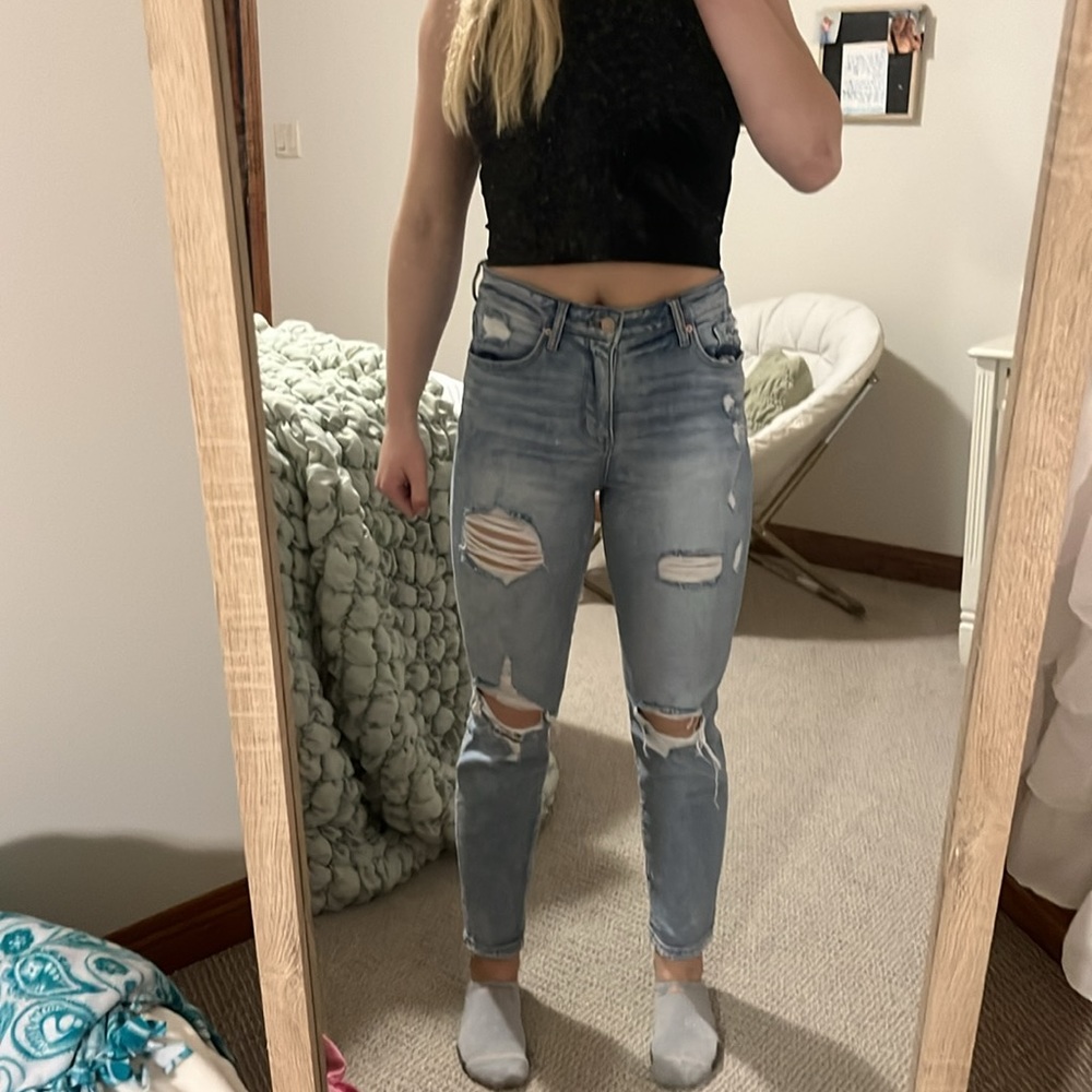 BKE mom jeans, size 27, blue